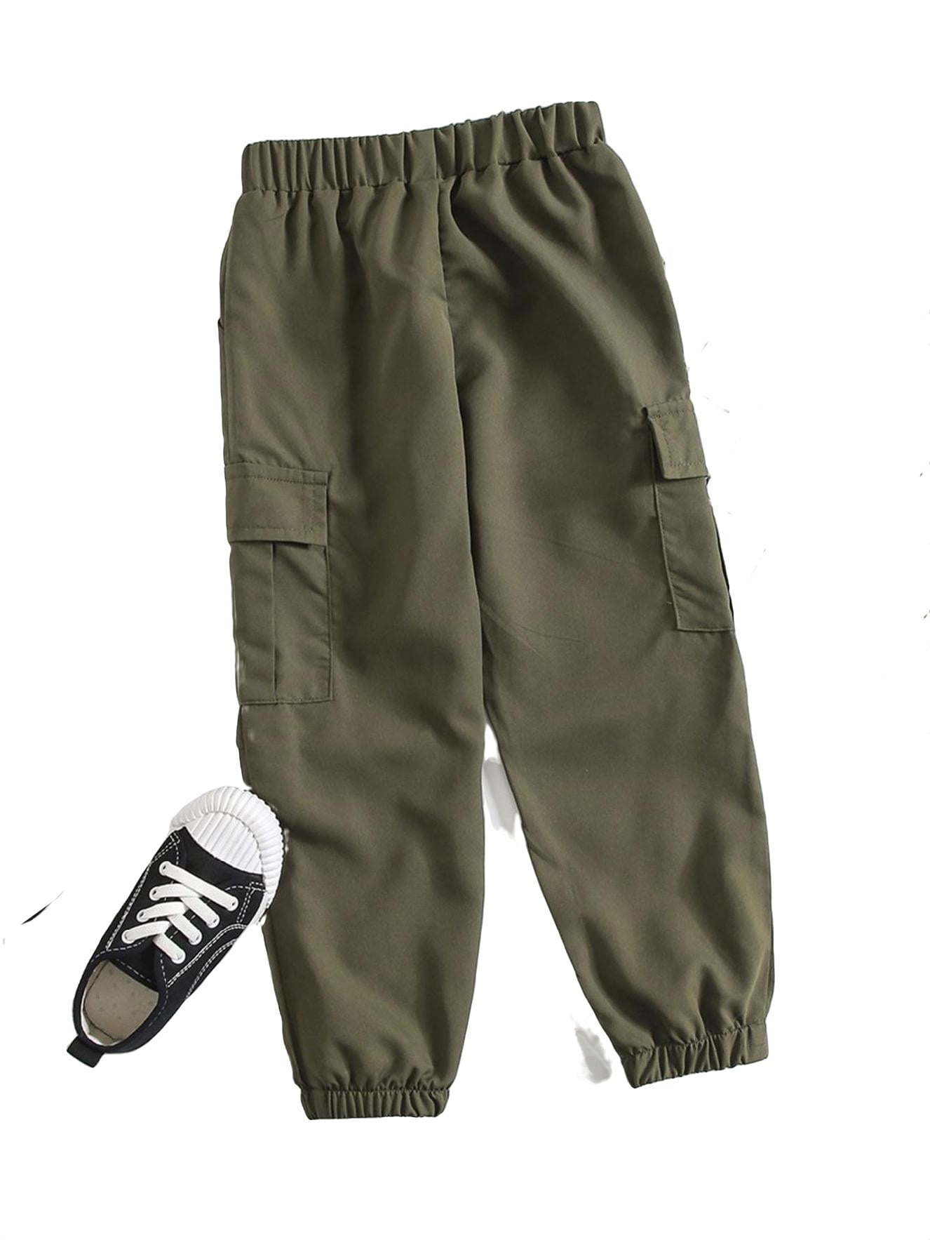 Cotton Cargo Pants - Khaki green - Kids