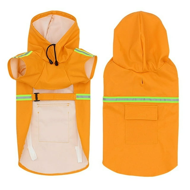 Dog Raincoat Windproof Hooded Poncho With Reflective Strips For Medium And Large Breed Outdoor Adventures