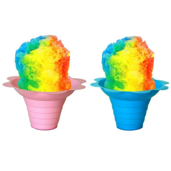 Hypothermias Shaved Ice Flower Cups - Small Size - Case of 500 - Blue/Pink Assortment