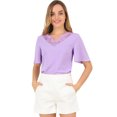 thumbnail image 1 of INSPIRE CHIC Women's Butterfly Sleeves Lace V-Neck Tops, 1 of 6