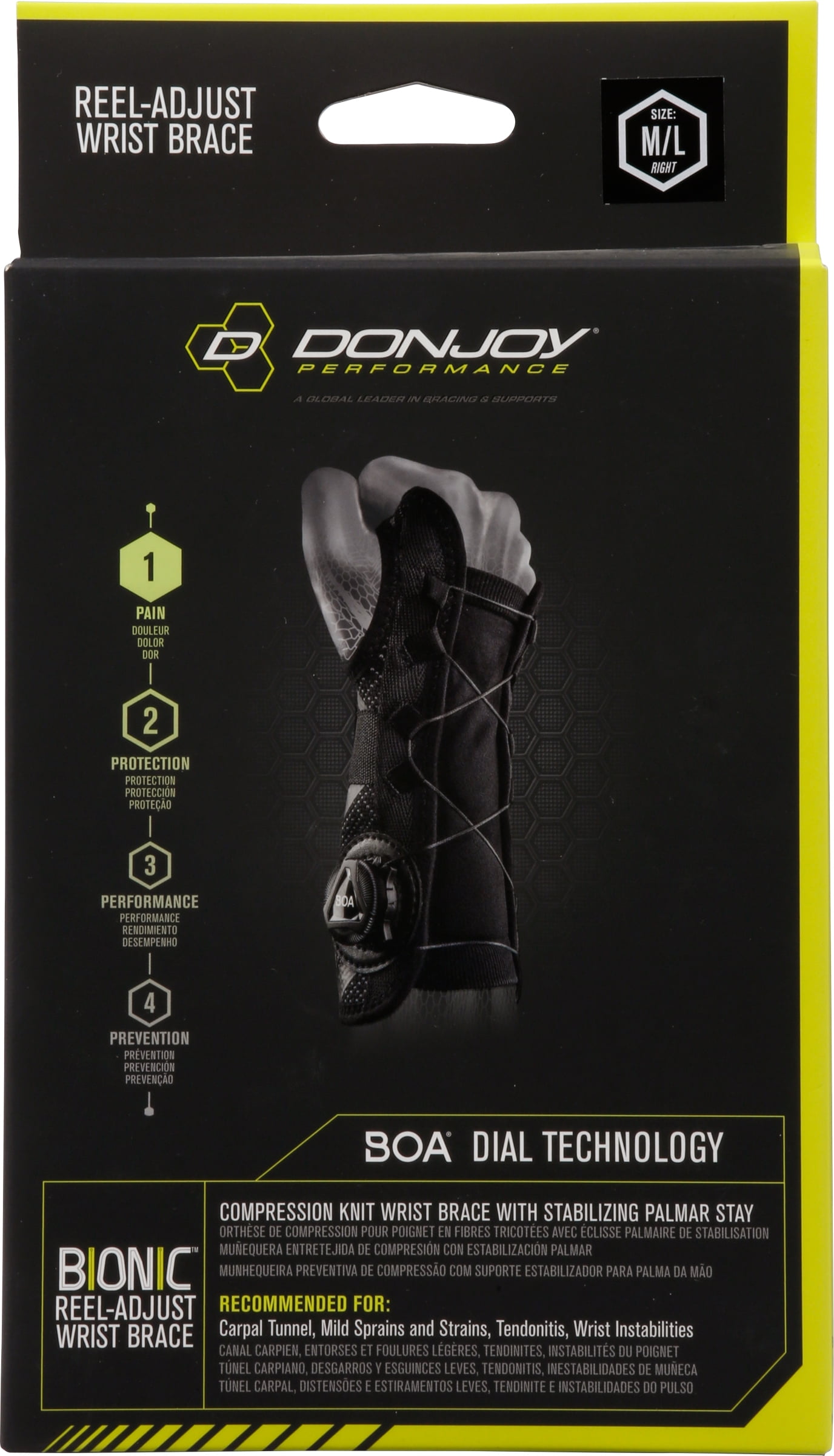 DonJoy Performance Bionic Reel-Adjust Wrist Brace (Right/Medium/Large)