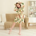 thumbnail image 3 of FORMRS Niños Bathrobe Unisex Hooded Robe Soft Plush Pajamas Sleepwear, Size 4-6T, Beige Leaves, 3 of 7