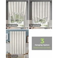 thumbnail image 4 of Blue Striped Tie Up Curtains for Window, Modern Farmhouse Stripes Rustic Thermal Insulted Balloon Shade Adjustable Rod Pocket Curtains Valance Panels for Kitchen Bathroom Café 42 x 63, 4 of 7
