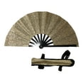 thumbnail image 3 of Plegable Glitter no Kung Fu Fan 13 pulgadas Radio para club de baile Ligero Oro de champán, 3 of 8