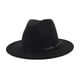 thumbnail image 1 of Sombreros Fedora de ala ancha para mujeres y hombres, sombrero de vestir de dos tonos, sombrero Panamá de fieltro en dos tamaños adultos JM, 1 of 4