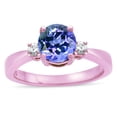 thumbnail image 3 of Star K � 3 Three Stone Round Simulated Tanzanite Classic Engagement Promise Ring, 3 of 9