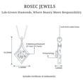 thumbnail image 4 of Rosec Jewels Lab Diamond Pendant with Chain - Art Deco Square Necklace - EF-VS Quality Certified, 10K White Gold, 4 of 6