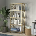 thumbnail image 2 of Evelyn&Zoe Celine 18" Wide Rectangular Bookcase, Brass, 2 of 5