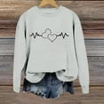 thumbnail image 4 of "Heartbeat Graphic Pullover Hoodie Sweatshirt For Casual Wear" Athletic Wear Hoodie Ladies Sweatshirts Pretty Sweater Women Women with Hood Winged Sweater Women Cute Long Sleeve Shirt Full Zip Women's, 4 of 4