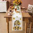 thumbnail image 2 of Sunflower Gnomes Table Runner 72 Inches, Summer Botanical Bee Yellow Plaid Bed Runner Dresser Scarves Tabletop for Indoor Outdoor Parties/Ceremony/Banquet, 13" x 72", 2 of 9