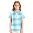 thumbnail image 6 of Trgacdwlo Girls Polo Uniform Shirt Plaid Short Sleeve Boys Girls Uniform Shirts Back To School Lapel Button Teens Boys Trendy Clothes, 6 of 6