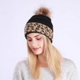 thumbnail image 6 of Monfince Women's Beanie Hat with Faux Plush Ball Warm Soft Comfort Knit Chunky Leopard Knitted Hats 1 Pcs, 6 of 6