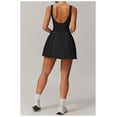 thumbnail image 3 of PISONIC Womens Tennis Golf Dress with Built-in Bra Shorts Backless Square Neck Pleated Hem Athletic Dresses with Pockets, 3 of 9