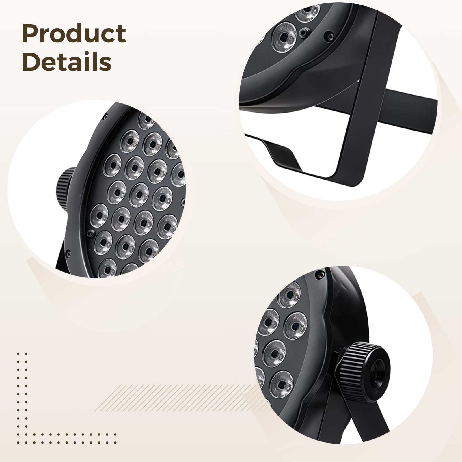 RGBW DMX PAR Can Light, 54 LED Stage Lighting with Sound Activation, Adjustable Brightness, for DJ, Band, Club, Party, Event, Black Steel Housing