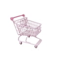 thumbnail image 1 of Cateissary Mini carrito de compras, carro de mano de mesa, supermercado, juguetes maravillosos para niños, adornos artesanales de simulación, Decoración del hogar rosa mixto, 1 of 6