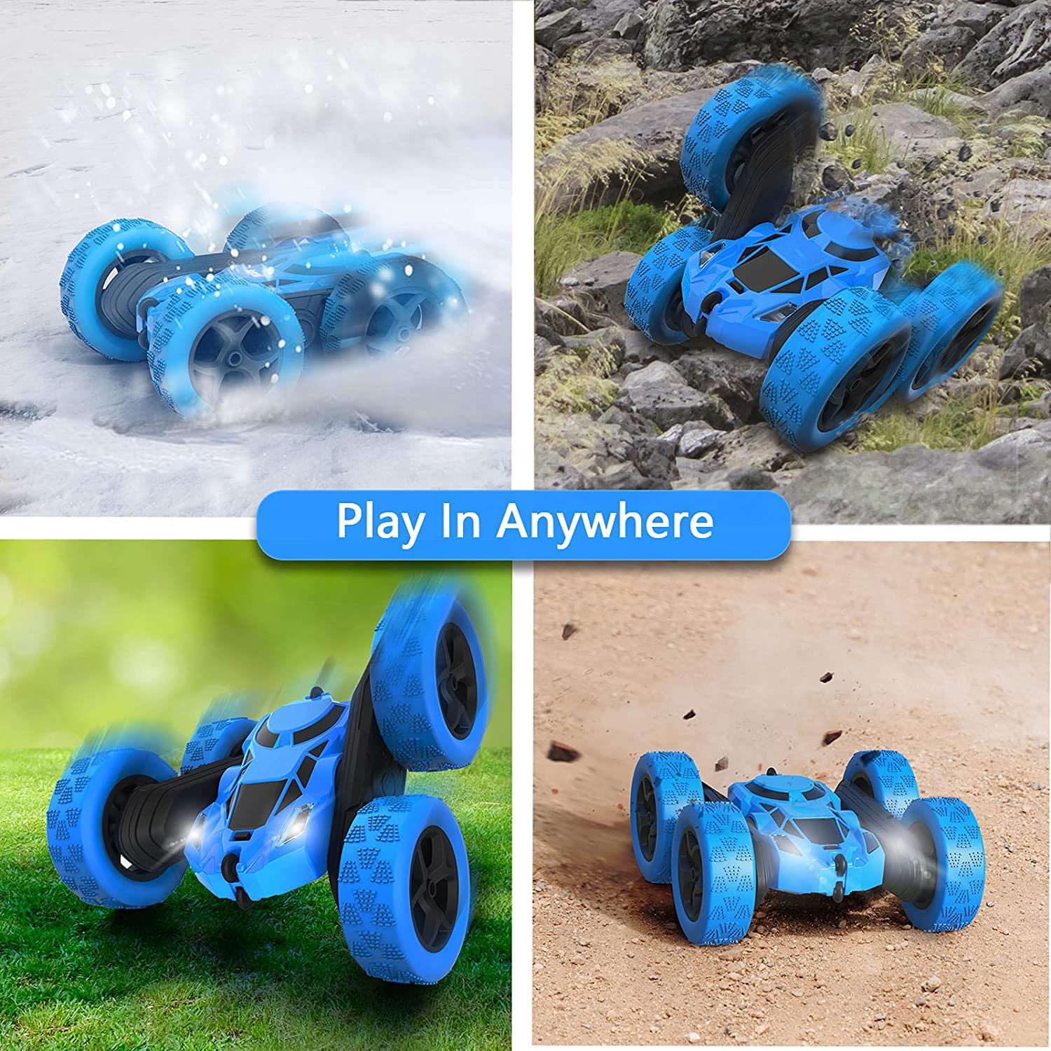 Buy Remote Control Car Double Sided 360°Rotating 4WD RC Cars with Headlights 2.4GHz Electric