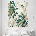 thumbnail image 2 of Ambesonne Eucalyptus Leaves Tapestry Wall Hanging, Autumn Blooms, 60"x80", Dark Teal Amber Ivory, 2 of 3