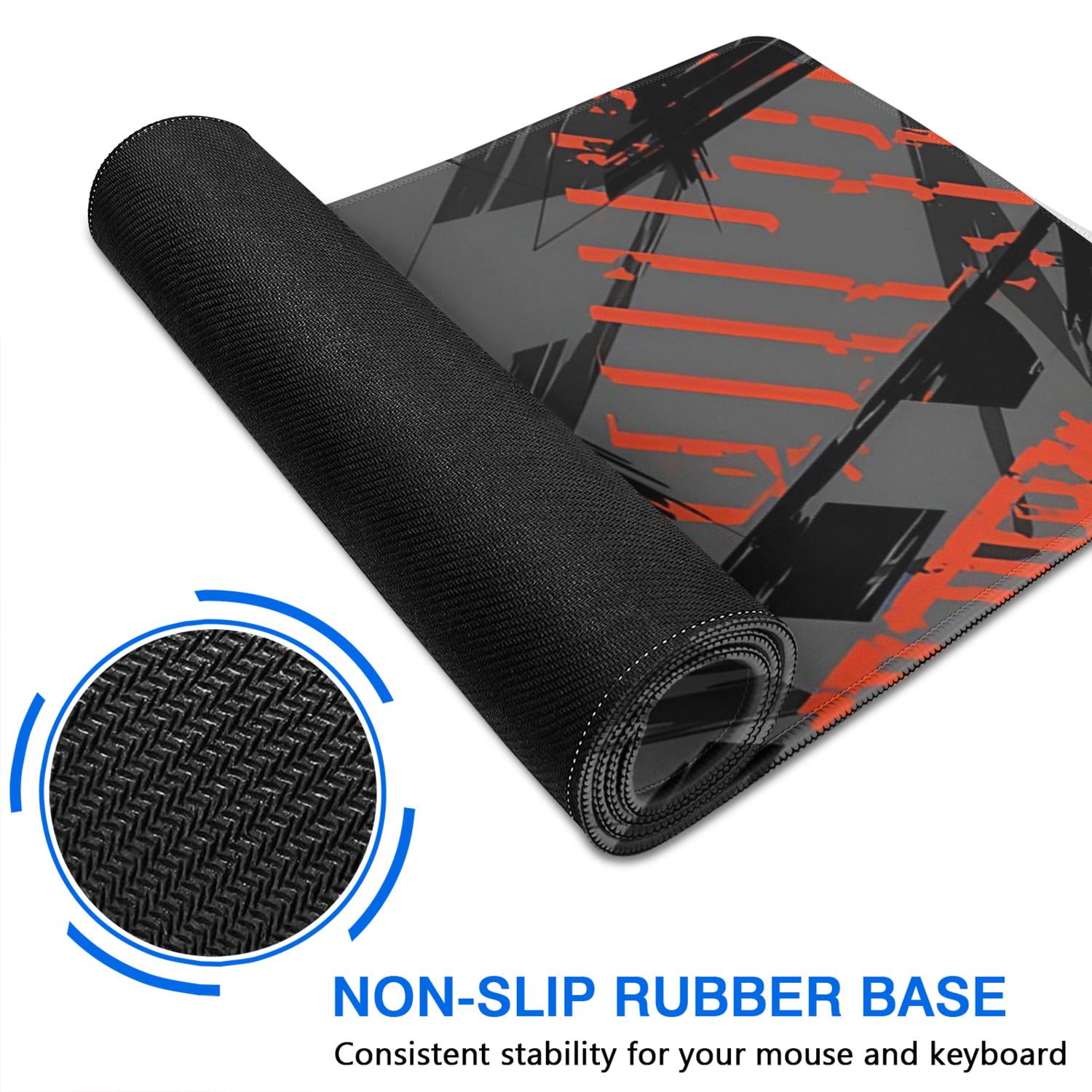 Power up Your Game with Large Black Red Gaming Mouse Pad (31.5x11.8 inch) - Non-Slip Base, Stitched Edge for High-Precision Gameplay