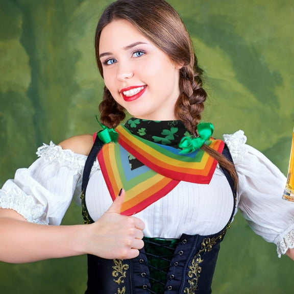 LULULION 1Set Lightweight Scarf for Women Multi Faux Silk Veil Accessory for St Patricks Day Decorations