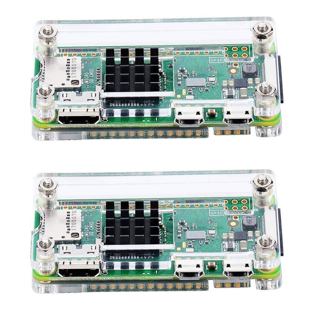 2X Estuche Acrílico 4 En 1 Kit para Zero W Y Pi Zero con Disipador de