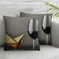 thumbnail image 3 of Orinice Wine Bottle Paper Boat Graphic Decorative Cushion Throw Pillow Cover for Home Couch Living Room 12x12in, 3 of 5