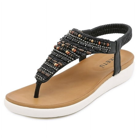 

Women Sandals Simple Light Rome Rhinestone Sandals Female Casual Anti-slip Flat Summer Shoes