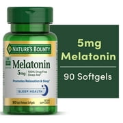 Nature's Bounty Melatonin Sleep Aid Softgels, 5 Mg, 90 Ct