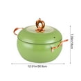 thumbnail image 3 of Stock Pot-Double-Handled Apple Soup Pot 2.6Qt Cast Iron Simmer Pot with Lid, Health Soup & Stew Cooking Pasta Pot, Green/Red, 3 of 6