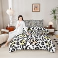 thumbnail image 4 of Feelyou Abstract Polkadots Full Size Comforter Sets, Cheetah Print Bedding Sets, 3pcs, 4 of 8