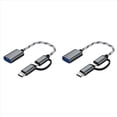 thumbnail image 1 of 2X Cable USB OTG 2 en 1 Tipo C / Micro-USB una USB 3.0 Adaptador Cable de Transferencia de Datos de DiseñO para TeléFono Andriod (Gris), 1 of 5