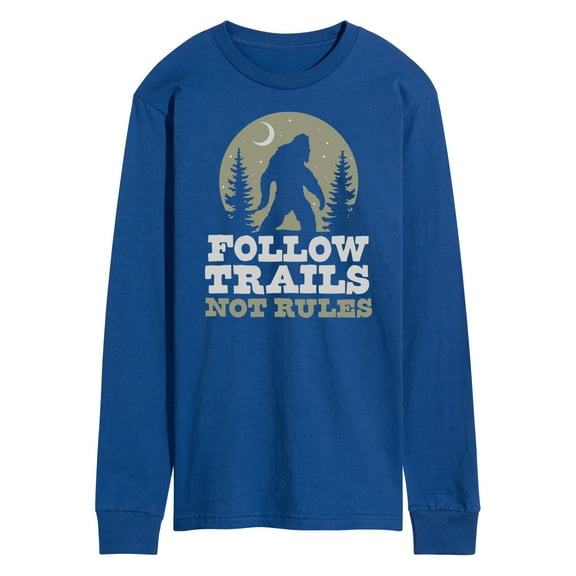 Instant Message - Follow Trails Not Rules Sasquatch - Men's Long Sleeve T-Shirt