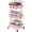 14.02"D x 16.65"W x 33.46"H, variant on 3-Tier Rolling Cart with Wheels, Hanging Cups & Hooks, Pink Mobile Organizer for Office, Kitchen, Room