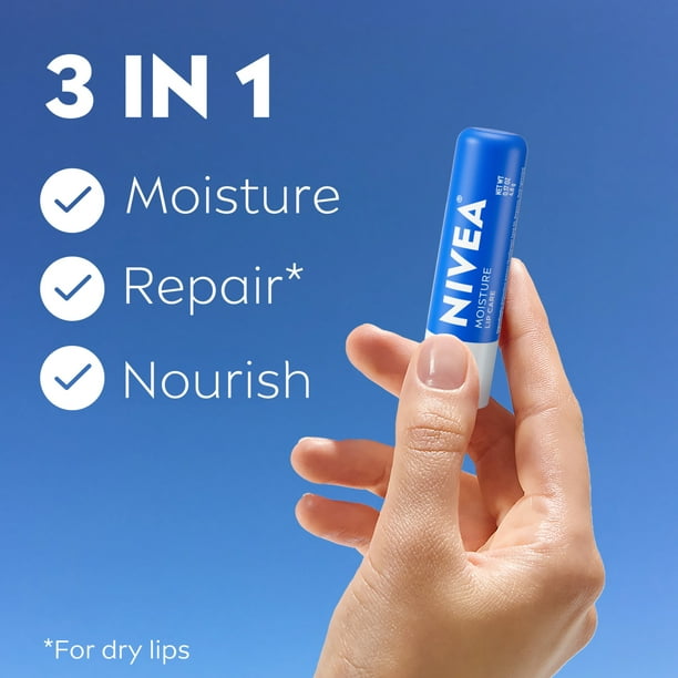 NIVEA Moisturizing Lip Care Balm Stick, 0.17 Oz, Pack of 1