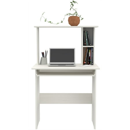 Inval Computer Desk with Hutch and Slide-out Keyboard in Washed Oak