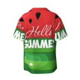 thumbnail image 6 of Daiia Watermelon Hello Summer Men's Linen Shirts Short Sleeve Casual Shirts Button Down Shirt for Men Beach Summer Wedding Shirt-3X-Large, 6 of 6