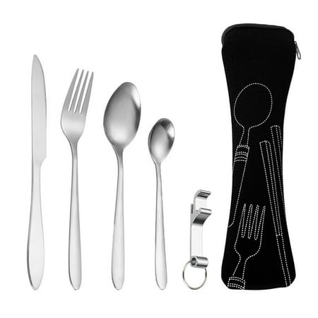 

6pc Stainless Steel Tableware Portable Silverware Travel/Camping Cutlery Set