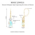 thumbnail image 4 of Womens Ethiopian Opal Drop Earrings with Moissanite - 2 Carat - AAA Grade, 18K Yellow Gold, 4 of 7