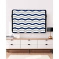 thumbnail image 3 of Outdoor TV Cover 30 to 32 Inch Weatherproof, Geometric Striped Pattern Waterproof TV Screen Protector for Outside Decor with Zipper and Pocket 30"L x 19"H&nbsp; , Navy Grey White Wave Pattern, 3 of 7