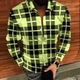 thumbnail image 3 of CLOISE Button up Shirt Men Big and Tall Collared Tops Plaid Long Sleeve Pullover Fall Fashion Outfits Mint Green XL, 3 of 8