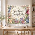 thumbnail image 5 of Love Grows Beautifully Here Within a Floral Garden, Romantic Watercolor for Flower Lovers, Botanical Wall Art, Anniversary Gift, Tapestry Wall Hanging for Bedroom and Studio, 5 of 7