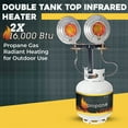 thumbnail image 2 of Martin Chauffage Infrarouge 32000 BTU - Chauffage Radiant au Propane Portatif à Double Réservoir pour Usage Extérieur; Double Tête, 2 of 6