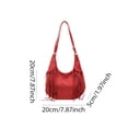 thumbnail image 2 of Crossbody Bags for Women, Women Faux Suede Tassel Handbag Adjustable Strap For Work Travel (Red), 2 of 4