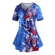 thumbnail image 1 of Camiseta con Medio Botón de Estampado de Mariposa en Talla Extra Rosegal  Camisetas tallas grandes, 1 of 5