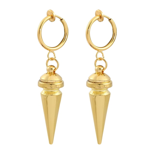 Conos Dorado Yuyangstore Aleación de zinc Joyas Ligero Moda Creativo ClipOnHoop giratorio