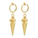 thumbnail image 1 of 2x Pendientes cónicos dorados de aleación de zinc creativos, joyería ligera de moda para fotografía ClipOnHoop giratorio, 1 of 9