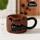 thumbnail image 2 of Vintage Cat Ceramic Mug 380ml-Cute Stacked Coffee Cup for Breakfast, Dormitory Use, Home Drinkware,Ideal Birthday Gift C, 2 of 5