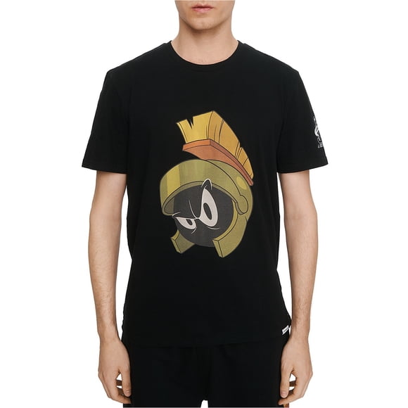 Elevenparis Hombre Marvin El marciano Camiseta gráfica negra 2XL