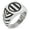 Silver, variant on Stainless Steel Jinbo Samurai Crest Chevron Pattern Biker Style Polished Ring