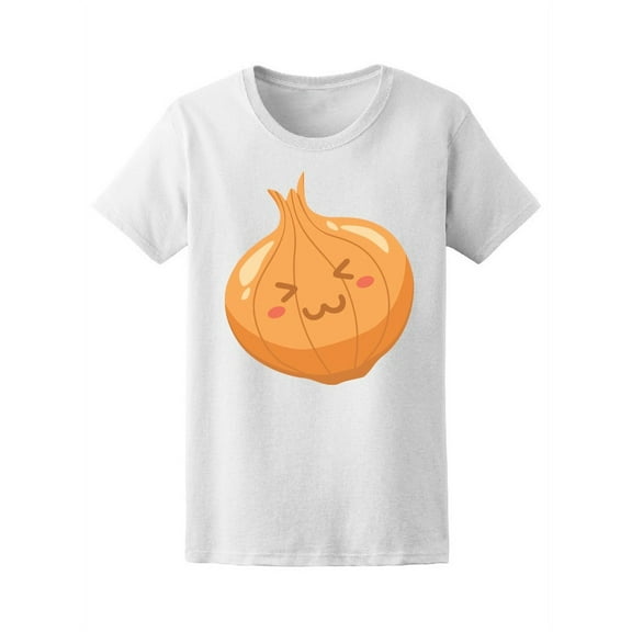 Kawaii Cute Onion Vegetable T-Shirt Women -Image by Shutterstock, Female Large