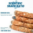 thumbnail image 4 of Pawmate Chicken Wrapped Cod Fish Skin Stick Dog Treats, Omega3 Cod Twist Dog Chews, Teeth Cleaning for All Dogs, 11 oz, 4 of 10